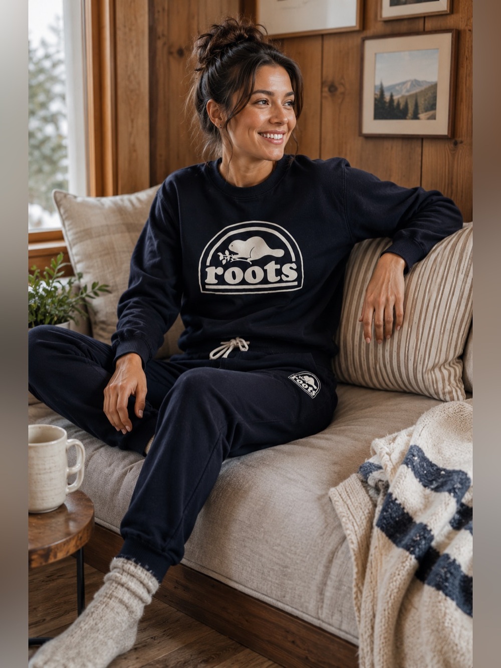 Roots Navy Sweatshirt and Joggers Set